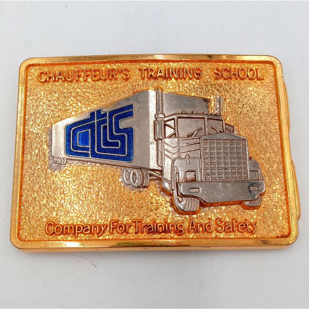 Trucker Belt Buckle Chauffeurs Training School Driving CTS Vintage Cowboy